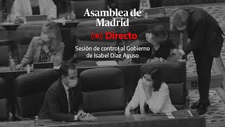 🔴 DIRECTO  Sesión de control al Gobierno de Ayuso en la Asamblea de Madrid [upl. by Neelie]