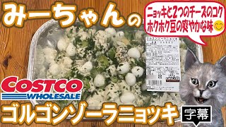 【字幕付き】コストコのデリカの新商品！ゴルゴンゾーラニョッキの紹介です！モチモチニョッキとホクホクのそら豆と枝豆をモッツァレラとゴルゴンゾーラの2種類のチーズで味わうシンプルだけど味わい深い一皿でした [upl. by Chariot764]