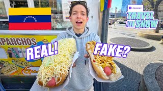 Probando COMIDA CALLEJERA de VENEZUELA 🇻🇪 🌭 [upl. by Rogerson1]