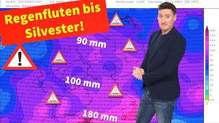 Achtung Regionale Unwetterlage durch Dauerregen mit Überschwemmungen Bis Neujahr Westwetterlage [upl. by Elke400]