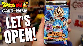 Dragon Ball Super Card Game Saiyan Showdown Premium Pack Opening [upl. by Kuehn]