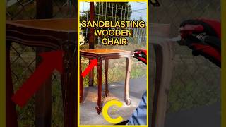 Sandblasting Wooden Chair  Best Sandblaster [upl. by Nodnek]