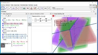 ¿Cómo resolver gráficamente sistemas de ecuaciones de 3x3 con GeoGebra [upl. by Oironoh]