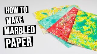 How to Make a Marbled Paper for Scrapbooking [upl. by Fredella]