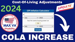 2024 VA Disability Pay  2024 Cost Of Living Adjustment COLA UPDATE  CPI Inflation Calculator [upl. by Nahtonoj]