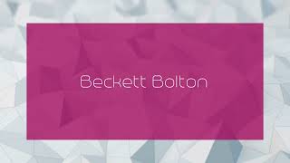 Beckett Bolton  appearance [upl. by Lipson168]