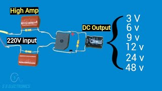 220 volt to 3v 6v 9v 12v  Dc Led Driver Circuit without Transformer  Multi output  Ac To Dc [upl. by Bertold]