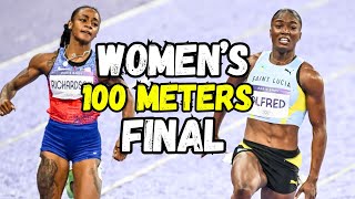 ShaCarri Richardson vs Julien Alfred II FINAL Womens 100 meters Olympic Games Paris 2024 [upl. by Kenlee]