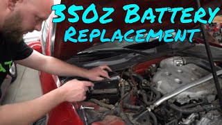 Nissan 350z Battery Replacement AGM [upl. by Enelyar]