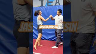 Jasmin bhasin is working on her handstand skills jasminbhasin flyzonefitness handstandworkout [upl. by Atikehs543]