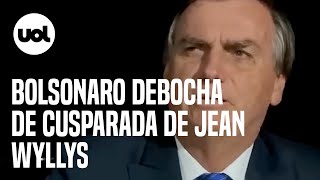 Bolsonaro debocha de cusparada de Jean Wyllys contra ele Cusparada engravidante [upl. by Gaskin]