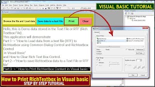 How to print content of a RichTextBox Control in Visual basic  Printing RichTextBox Print to a pdf [upl. by Torbart]