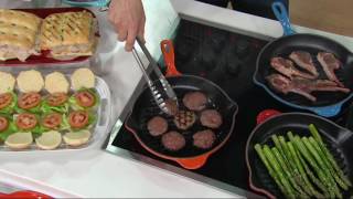 Le Creuset Enameled Cast Iron 1025quot Round Grill Pan on QVC [upl. by Ainafetse897]