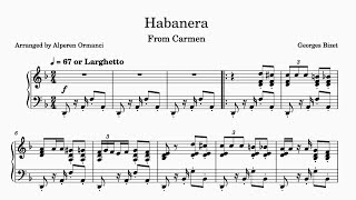 Habanera – Georges Bizet From Carmen  Piano Sheets [upl. by Siloam377]