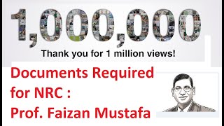 Documents Required for NRC  Prof Faizan Mustafa [upl. by Kathryne]