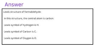 Lewis structure of formaldehyde [upl. by Benedick]