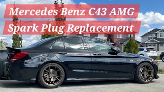 Mercedes Benz C43 AMG diy sparkplug replacement [upl. by Annot]