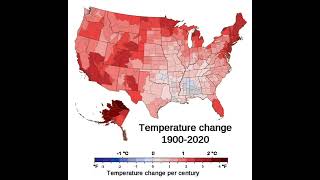 US temperature change between 1900 and 2020 [upl. by Sacrod]