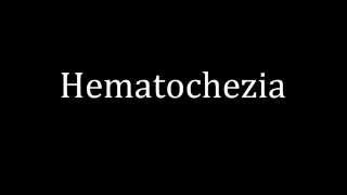 How to pronounce Hematochezia [upl. by Tebazile402]