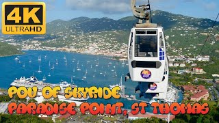 POV of Descent aboard Skyride To Paradise Point St Thomas US Virgin Islands  4K Scenic Video [upl. by Reahard654]