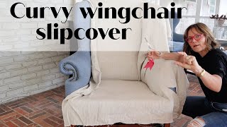 DIY wing chair slipcoverinside back deck inside arms inside wings and arm placket only [upl. by Adiesirb515]