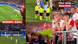 Croatia Fans Reactions to Modric Goal amp Italy LastMinute Equalizer [upl. by Madalena]