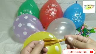 FUN HAPPY BIRTHDAY BALLOONS INFLATING AND DEFLATING  COLORFUL HAPPY BIRTHDAY BALLOONS POPPING UP [upl. by Notniuq448]