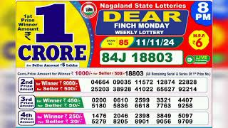 11112024800 baje ka result nagaland state lottery [upl. by Noam687]