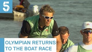 Team GB Olympic rower James Cracknell races in university Boat Race  5 News [upl. by Danuloff]