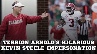 Terrion Arnolds HILARIOUS Kevin Steele Impersonation  Alabama DB Terrion Arnold on Win Over LSU [upl. by Ibrek]