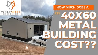 How much does it cost to build 40X60 Metal Building in Texas  WOLFSTEEL BUILDINGS [upl. by Wj]