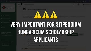 Important Note for Stipendium Hungaricum scholarship Applicants  Sending Partners  Dos and Donts [upl. by Fabiolas]