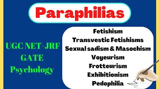 Paraphilias HindiEnglishUGC NETJRF amp GATE Psychology ugcnet psychology gateexam paraphilia [upl. by Lamb]