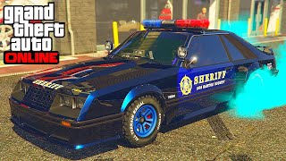 GTA 5 Online Vapid Dominator FX Interceptor V8 Police Car Customization Paint Job Guide [upl. by Nauqyt]