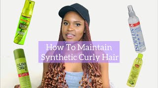 How To Maintain Synthetic Curly BraidsWeaveWigCrochet Hair [upl. by Karwan409]