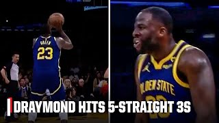 Draymond Green CATCHES FIRE amp hits 5straight 3pointers 😱  NBA on ESPN [upl. by Keli]