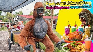 Praya Balapan Naik Odong Odong🦧Kingkong amp Dinosaurus🦖 Sambil Cari Ngabuburit Buka Puasa🍒 [upl. by Suhpoelc]