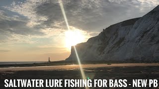 SALTWATER LURE FISHING FOR BASS IN EASTBOURNE UK SEA FISHING [upl. by Naoma594]