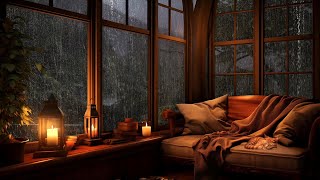 Falling Asleep to Night Rain amp Distant Thunder Sounds  Rain Sounds for Insomnia Relief [upl. by Jarv296]