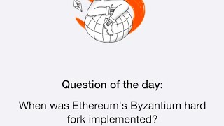 When was Ethereums Byzantium hard fork implementedTime Farm Answer Today 24 October [upl. by Ecnarual]