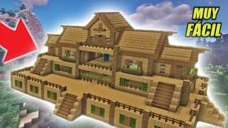 🏠¿Como HACER una CASA GRANDE de MADERA para SURVIVAL en Minecraft Muy Fácil🏡 [upl. by Devaney]