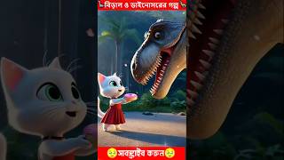 ভয়ানক ডাইনোসরের সাথে বিড়ালের বন্ধুত্ব 💖Cute Cat and Kitten goes to Jurassic Park cat catstory [upl. by Egor]