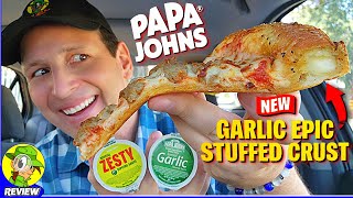 Papa Johns® GARLIC EPIC STUFFED CRUST PIZZA Review 👨‍🍳🧄💪🍕 ⎮ Peep THIS Out 🕵️‍♂️ [upl. by Delacourt]