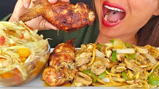 KILLER SPICY PAPAYA SALAD STUFFED ANGEL CHICKEN WINGS FRIED PORK INTESTINES ASMR MUKBANG OMAD 🔥 [upl. by Ttemme324]