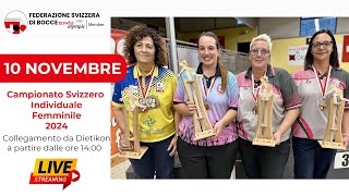 Campionato Svizzero Individuale Femminile 2024  Dietikon  Bocce [upl. by Aneehsak836]