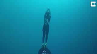 Freediver Breaks World Record For Deepest Dive Reaching Over 350ft [upl. by Aldas367]