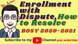 How To Resolve Enrollment With Dispute in LIS BOSY 20202021 [upl. by Rillings]