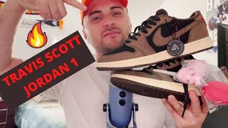 ASMR Travis Scott Air Jordan 1 Low Review CheapYeezyru [upl. by Huff]