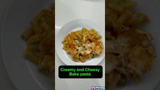 Creamy and cheesy bake pasta shortvideo food foodblogging foodblogging cooking vlogger vlog [upl. by Ojoj]