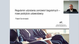 WEBINAR  Regulamin udzielania zamówień bagatelnych  nowe podejście ustawodawcy [upl. by Knoll852]